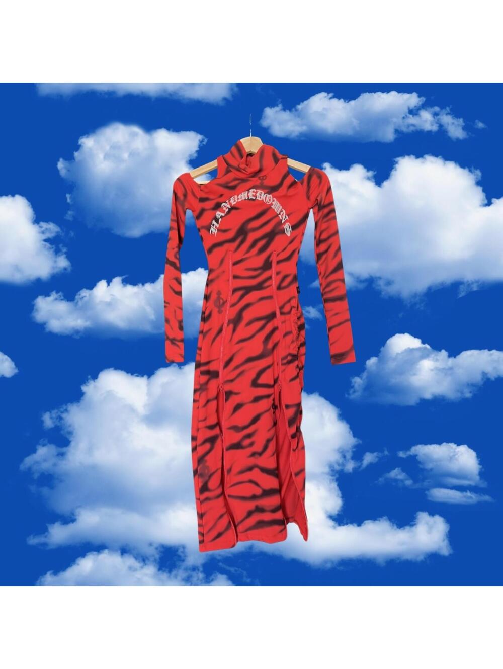 SKOOT Apparel Handmedowns Dress Tiger Print Long Sleeve Size XS-S NWOT MSRP $350